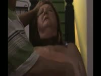 Fat whore getting degraded and tortured while fully naked